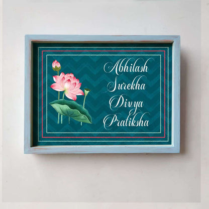 Lotus - Handcrafted Framed Nameplate