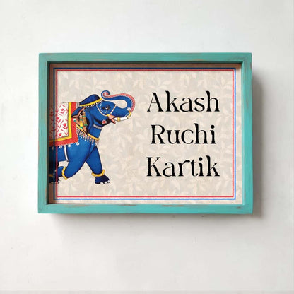 GajRaj - Handcrafted Framed Nameplate