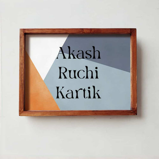 Geometry - Handcrafted Framed Nameplate