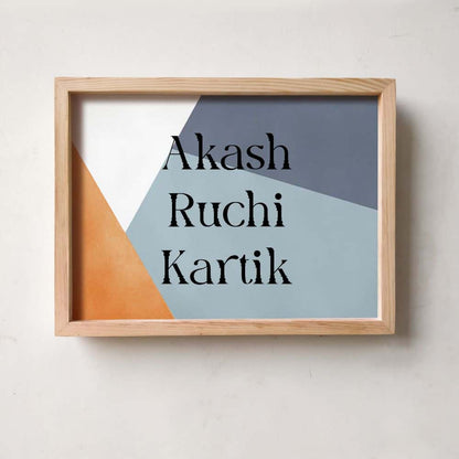 Geometry - Handcrafted Framed Nameplate