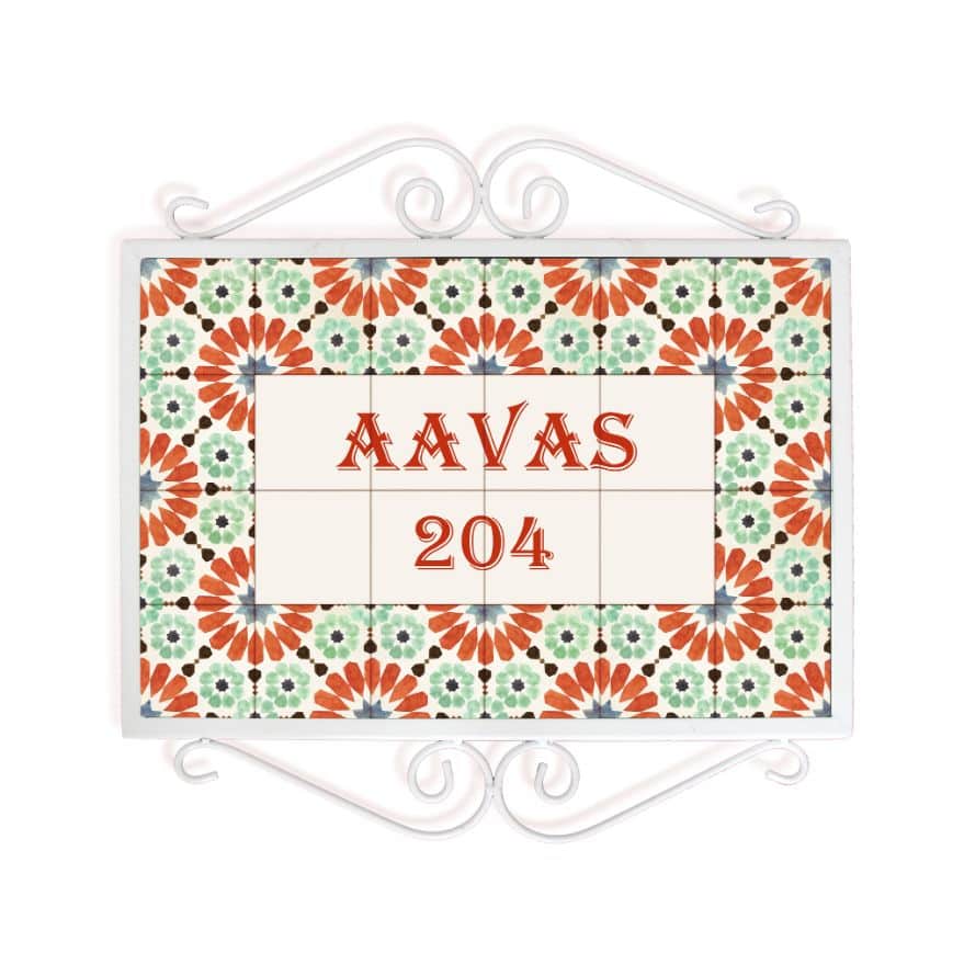 Hand Painted Metal Frame Name plate - Regal - rangreli