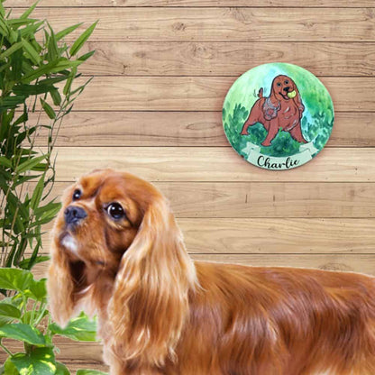 Handpainted Character Table Art -Golden Retriever - rangreli