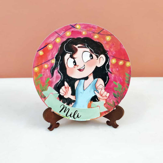 Handpainted Character Table Art - Sassy Girl - rangreli