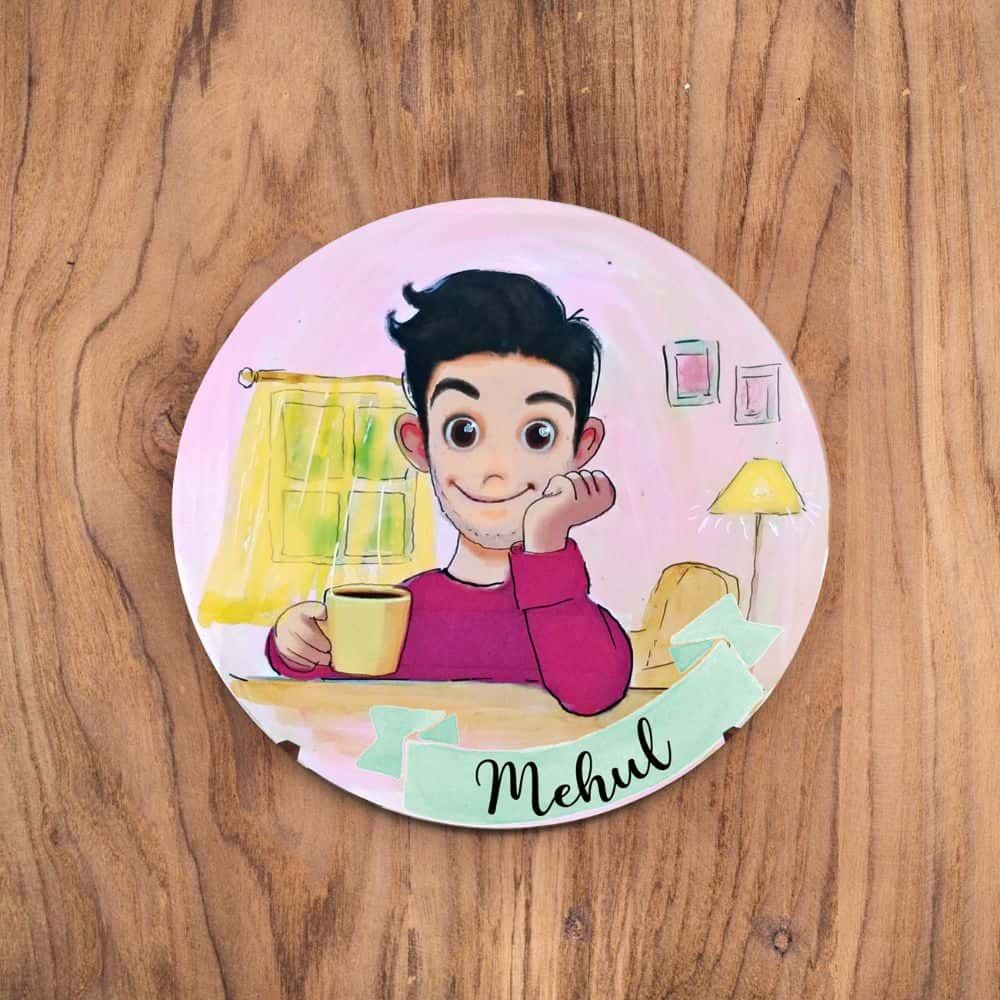 Handpainted Character Table Art - Smart Boy - rangreli