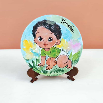 Handpainted Character Table Art - Baby - rangreli