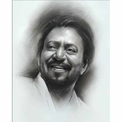 Black and White Hand painted Portrait - Style 1 - rangreli