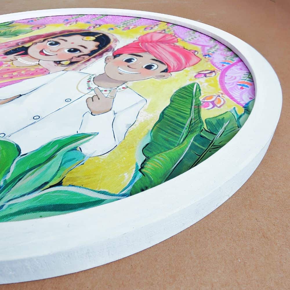 Handpainted Personalized Character Wedding Couple10- Full frame - rangreli