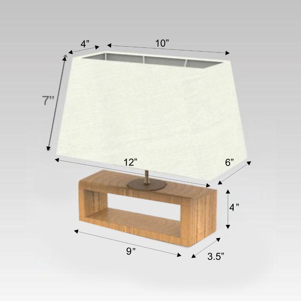 Rectangle Table Lamp - Green Fern Lamp Shade - rangreli