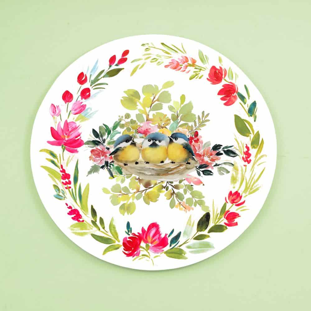 Handpainted Character wall art - Bird Nest - rangreli