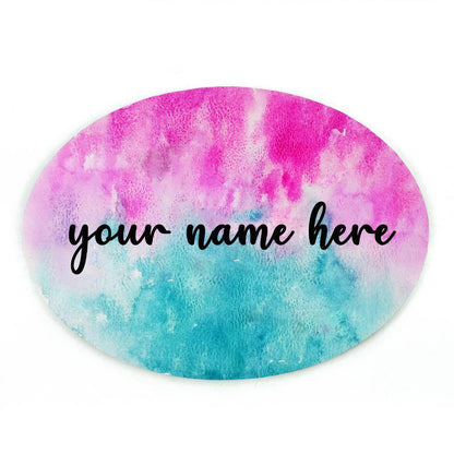 Customized Name Plate - Teal and Pink Dual Ombre - rangreliart