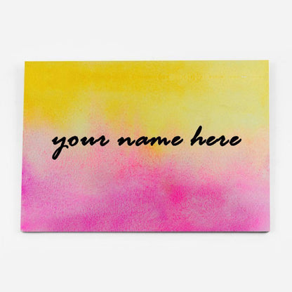 Customized Name Plate - Pink and Yellow Dual Ombre - rangreliart