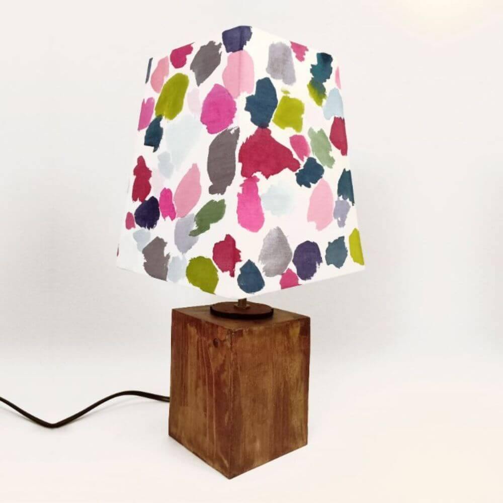 abstract patch hand painted table lamp