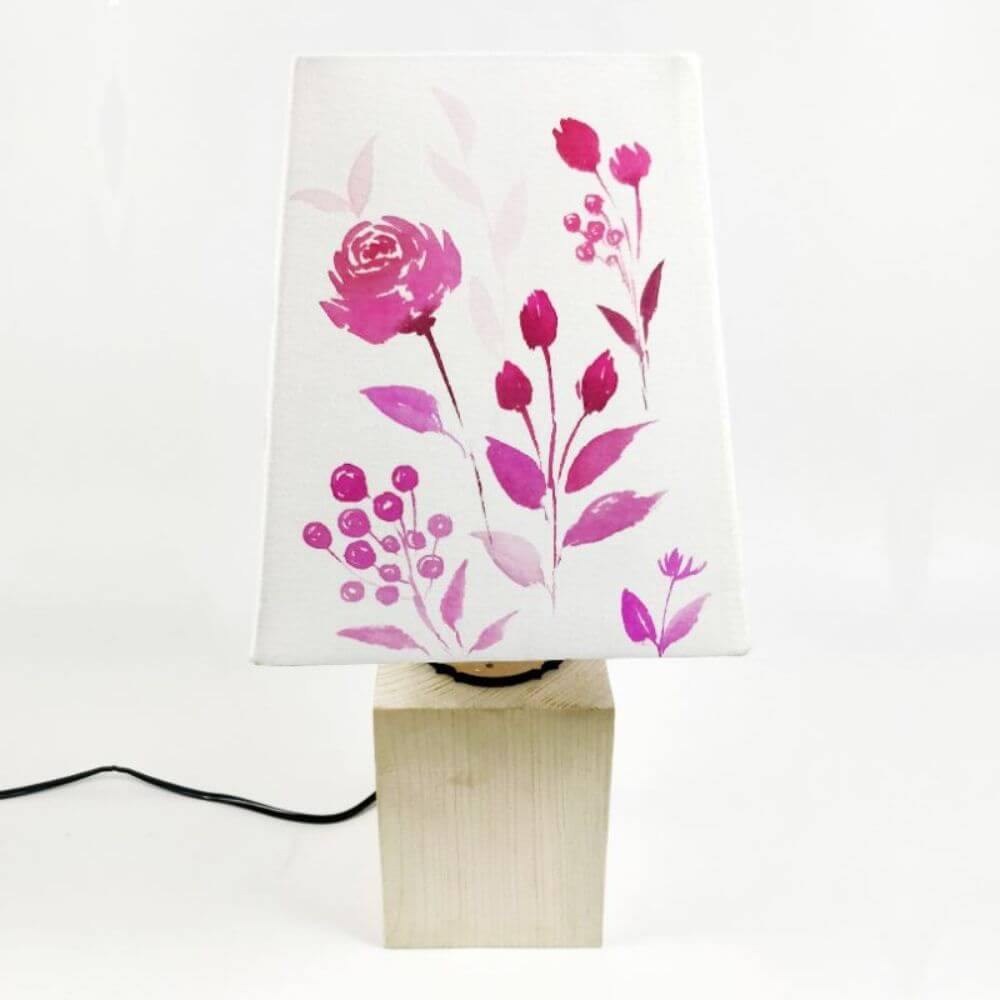 white and pink floral lampshade for your tables and rooms