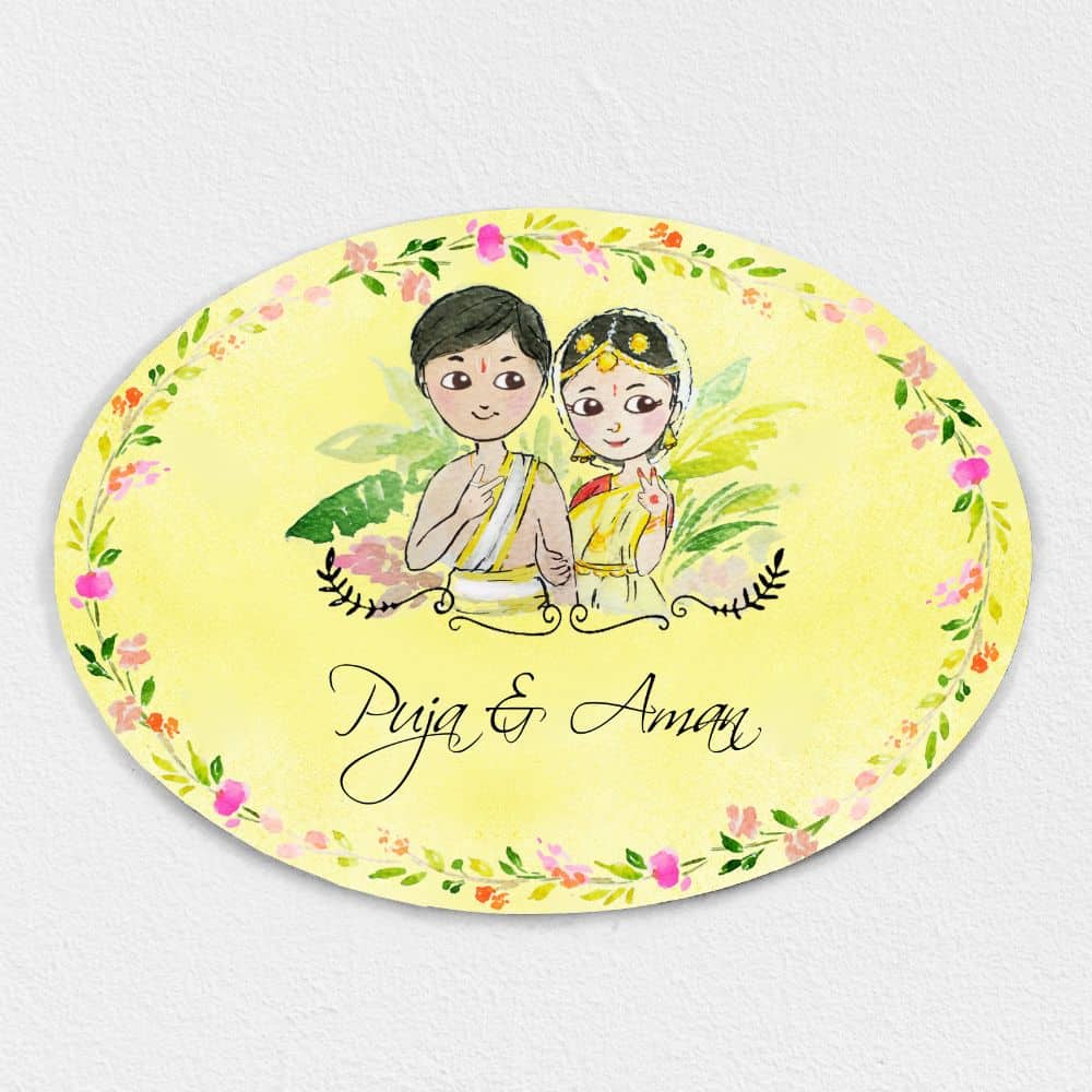 Handpainted Customized Name Plate - Wedding Couple Name Plate